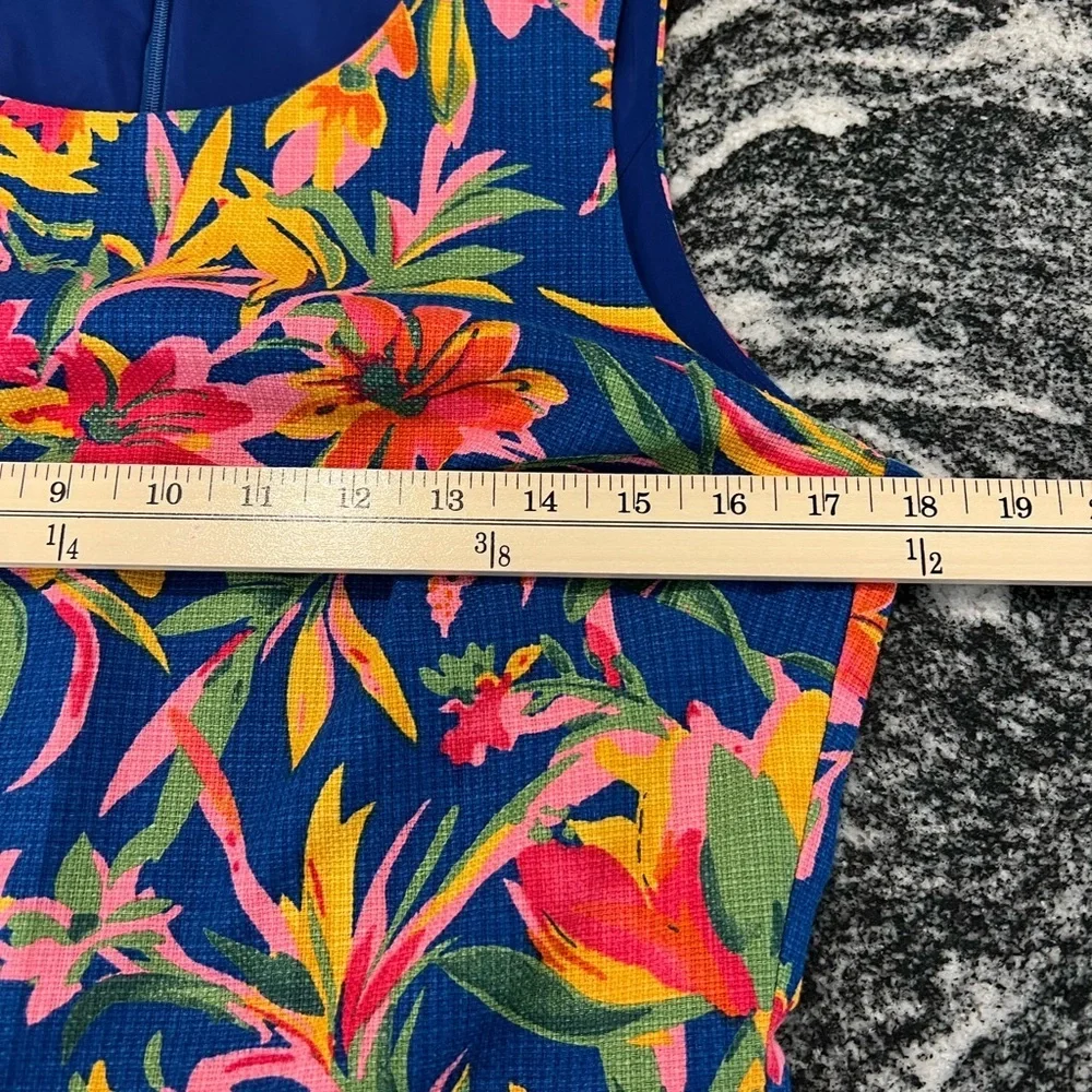 J. CREW colorful tropical sleeveless sheath cotton dress - Picture 10 of 13